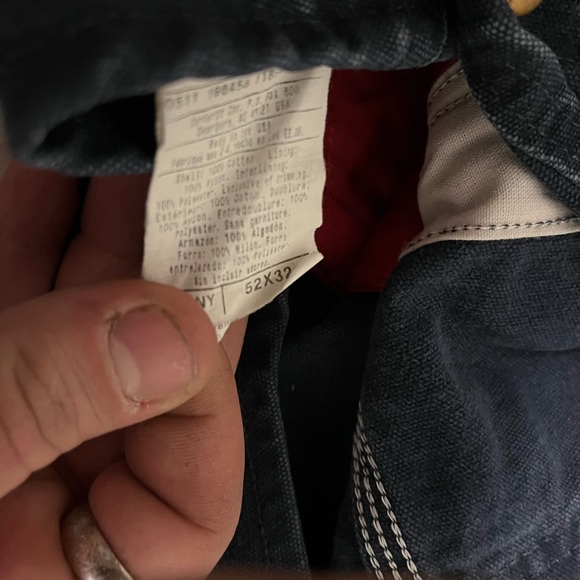 Dark navy blue carhartt overalls. 52x32 size. - Picture 5 of 8